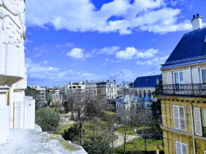 Checking out the weather from the balcony