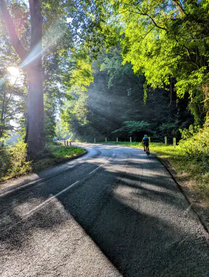 Refreshing hill climb on a hot day