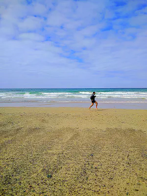 Running on the beach