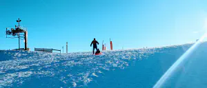 Snow sledding with kids